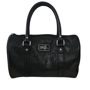 Disney Boutique Black Embossed Faux Leather Handbag Mickey Park Tote Collector